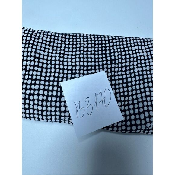 Vince Camuto Sleeveless Rouched Blouse Polka Dot Black White Green Size L - Picture 9 of 9